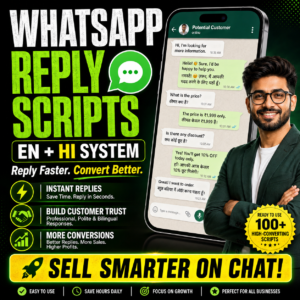 WhatsApp Reply Scripts (EN + HI) System